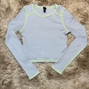 Wild Fable Long Sleeve Top with Neon Green Trim